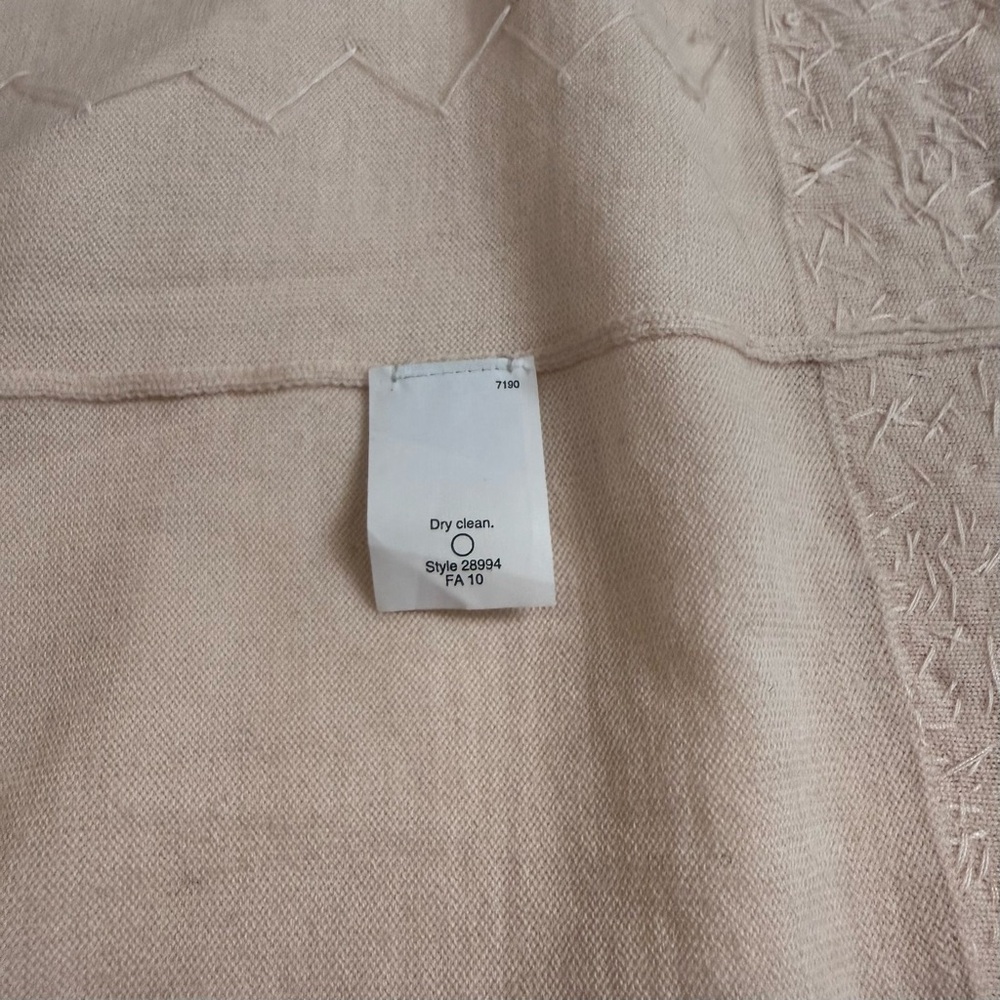 RARE Archive J.Crew 100% Wool Sequin "Chloe" Zip Cardigan PRISTINE Peach XS - Picture 4 of 9